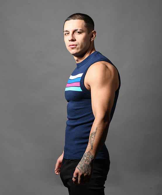 Knit Stripe Sleeveless